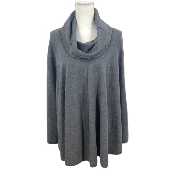 Elie Tahari Cowl Neck Merino Wool Cape Poncho Sweater One Size - Picture 1 of 10